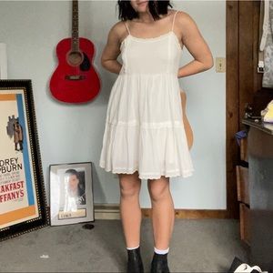 white cottage core dress